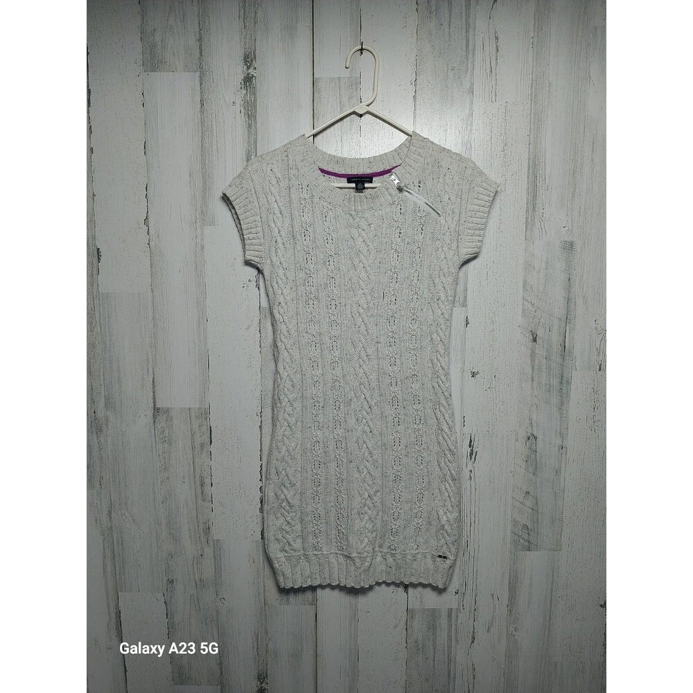 TOMMY HILFIGER ZELA Sweater Dress Cable Knit Wool/Angora Blend S